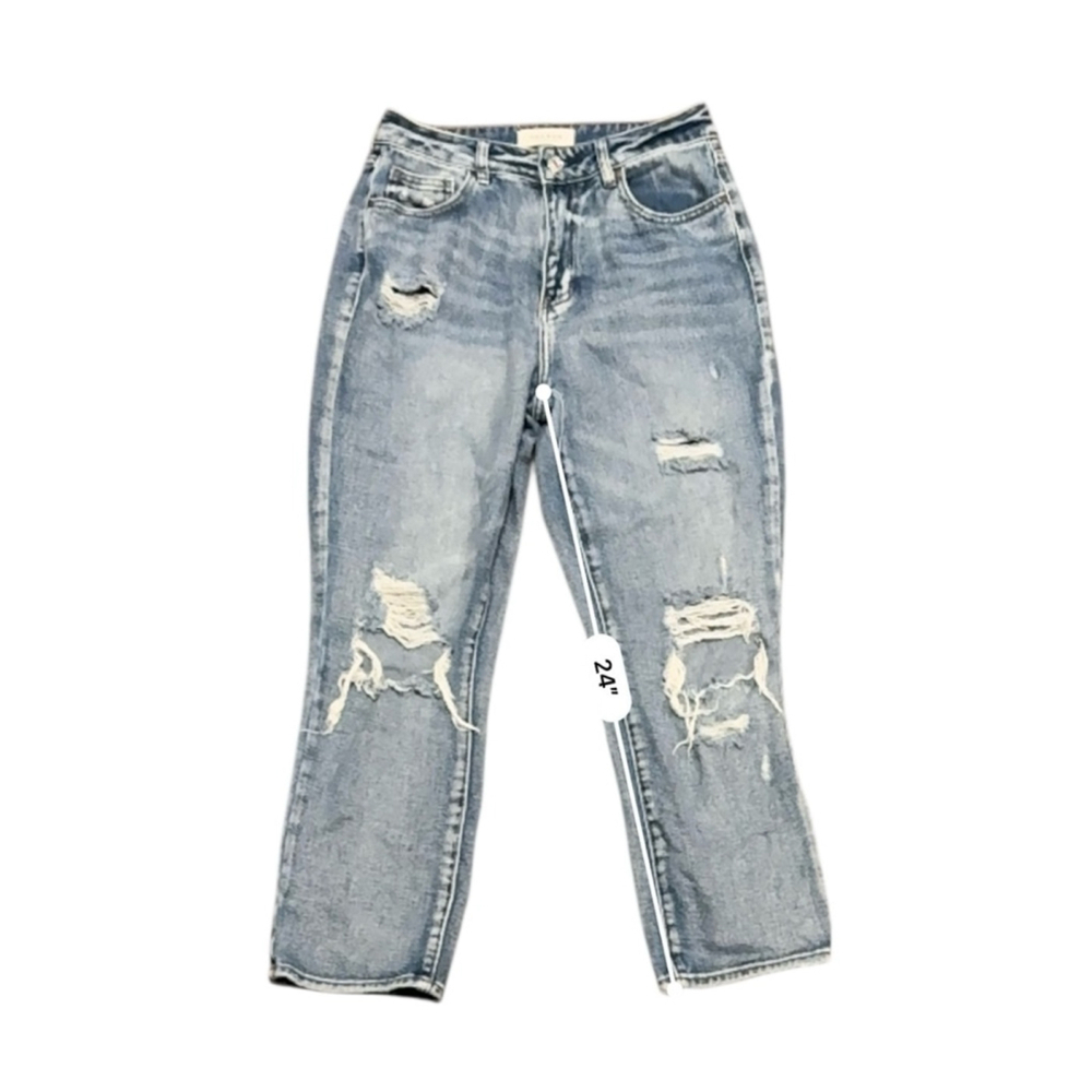 Pacsun Women’s Medium Indigo Distressed Mom Jeans Sz 27 - Picture 9 of 11